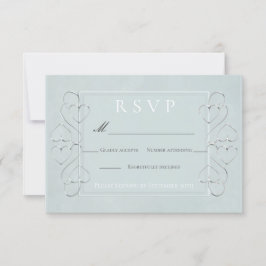 Invitación Elegante Menú de Opciones de RSVP para Boda de Azu