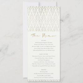 INVITACIÓN ELEGANTE MENÚ MODERNO ART DECO BODA DE PLATA BLANC