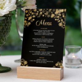 Invitación Elegante menú negro y dorado