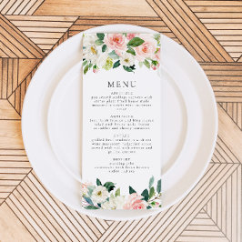Invitación Elegante menú Rubor de cena con vegetación floral