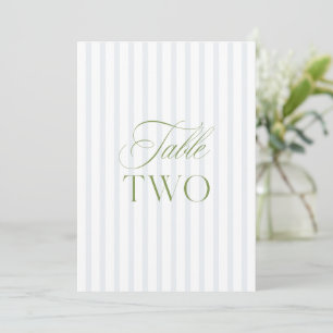 Invitación Elegante Mesa Boda Verde y Azul Sage Número dos