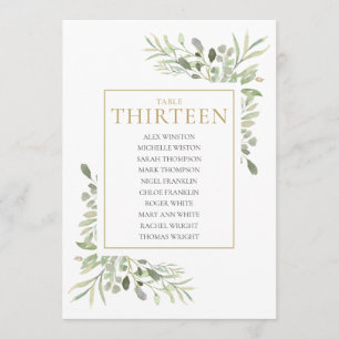 Invitación Elegante Mesa de Asientos Número 13 Gráfica