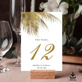 Invitación Elegante Mesa de Boda Tropical Palm Tree Beach No.