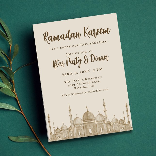 Invitación Elegante Mezquita Ramadan Iftar Fiesta de cena (Subido por el creador)