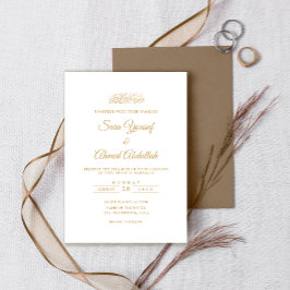Invitación Elegante Minimal Bodas Musulmanas Escritura Estilo