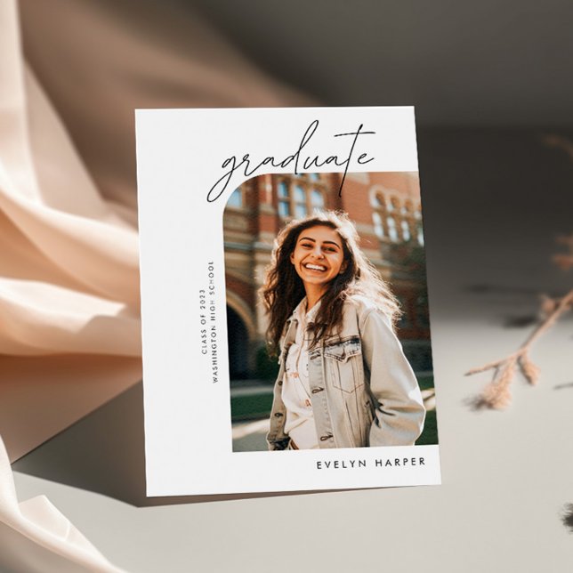 Invitación Elegante Minimal Doble Lado Dos Graduación De Foto (Subido por el creador)