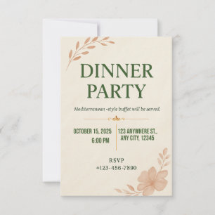 Invitación elegante minimalista a cena
