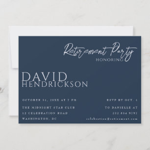 Invitación elegante minimalista azul para fiesta d