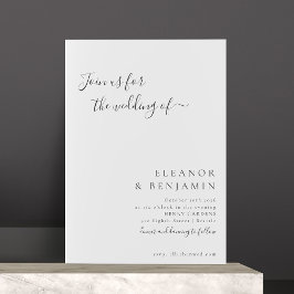 Invitación Elegante Minimalista Black Script Wedding RSVP