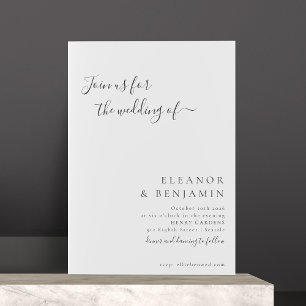 Invitación Elegante Minimalista Black Script Wedding RSVP
