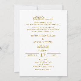 Invitación Elegante minimalista Boda islámico Nikkah