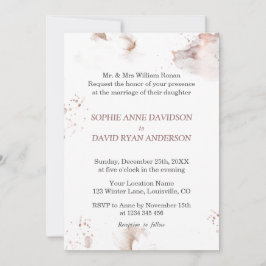 Invitación Elegante Minimalista Bodas Formal con Lavados de O