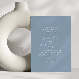 Invitación Elegante Minimalista Brunch recién casado Dusty Bl