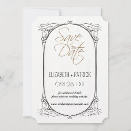 Invitación Elegante minimalista, búhos enamorados guarda la f