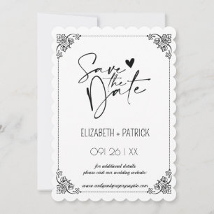 Invitación Elegante minimalista, búhos enamorados guarda la f
