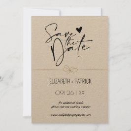 Invitación Elegante minimalista, búhos enamorados guarda la f
