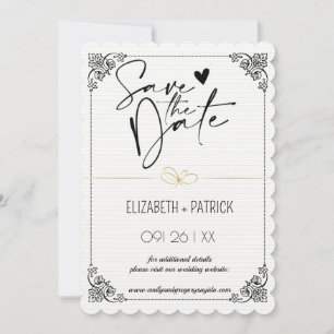 Invitación Elegante minimalista, búhos enamorados guarda la f