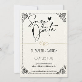 Invitación Elegante minimalista, búhos enamorados guarden la 