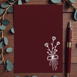Invitación Elegante Minimalista Burgundy Oscuro