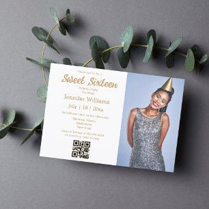Invitación elegante minimalista chic dulces dieciséis código