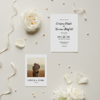 Invitación Elegante minimalista con Boda editable por foto
