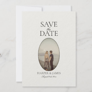 Invitación Elegante minimalista de marfil moderno salva la ta