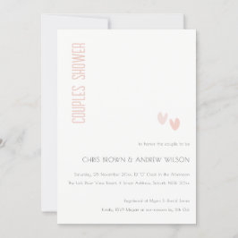 Invitación Elegante minimalista Dusky Corazón Rosa Ducha Pare