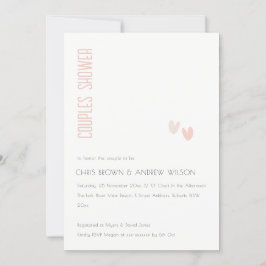 Invitación Elegante minimalista Dusky Corazón Rosa Ducha Pare