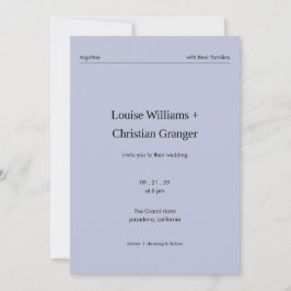 Invitación Elegante Minimalista Editorial Boda Gris Francés