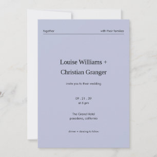 Invitación Elegante Minimalista Editorial Boda Gris Francés