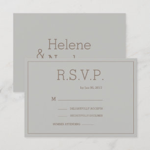 Invitación Elegante minimalista gris dorado respuesta boda mo