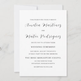 Invitación Elegante Minimalista guión Boda moderno