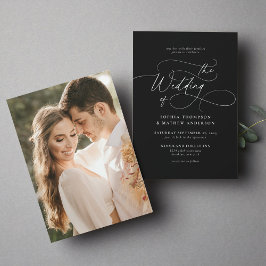 Invitación Elegante Minimalista guión negro Boda de fotografí