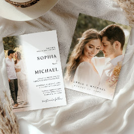 Invitación Elegante Minimalista moderno 2 Boda de fotografía