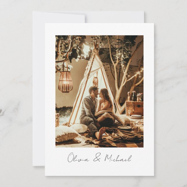 Invitación Elegante Minimalista moderno Boda de fotografía si (Anverso)