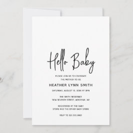 Invitación Elegante Minimalista moderno Hola Baby Shower