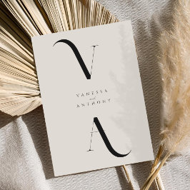 Invitación Elegante Minimalista moderno negro y Boda de marfi