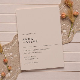 Invitación Elegante Minimalista Moderno Simple Boda de Bizcoc