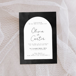 Invitación Elegante Minimalista Monocromo negro y blanco