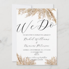 Invitación Elegante Minimalista Pampas Grass Hacemos Boda
