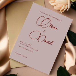 Invitación Elegante minimalista Rosa Boda