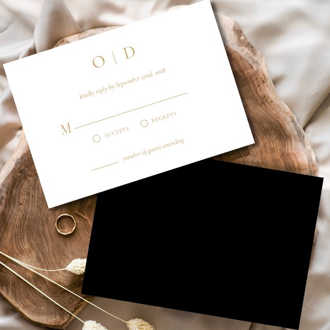 Invitación Elegante minimalista RSVP Simple Oro Blanco (Subido por el creador)