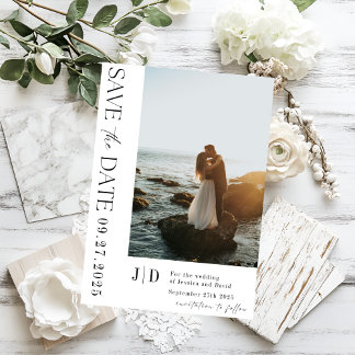 Invitación Elegante Minimalista Salva la Fecha Moderno y con 