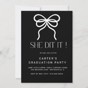 Invitación elegante minimalista simple, negro y blanco de alt