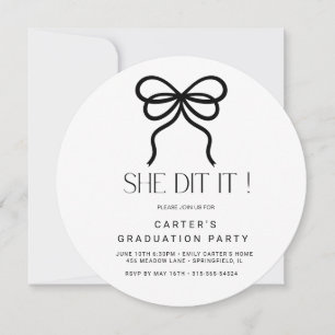 Invitación elegante minimalista simple, negro y blanco de alt