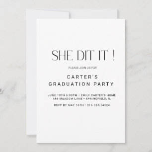 Invitación elegante minimalista simple, negro y blanco de alt