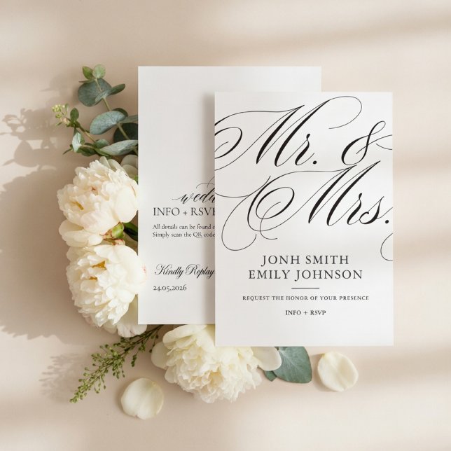 Invitación Elegante Minimalista Sr. y Sra. (Subido por el creador)
