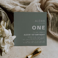 Elegante minimalista Verde formal primer Fiesta de