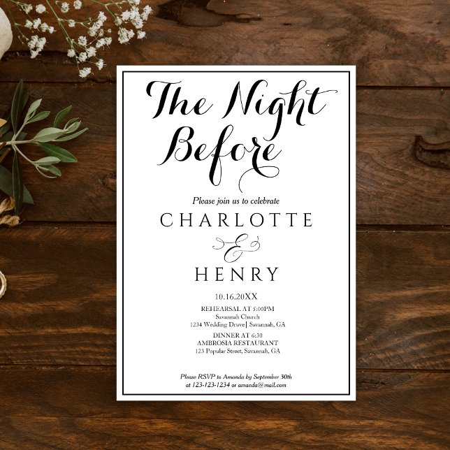 Invitación Elegante Mínimo La Noche Antes (Subido por el creador)