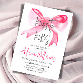 Invitación Elegante Miss a la Ducha Bridal de la RMA Ribbon